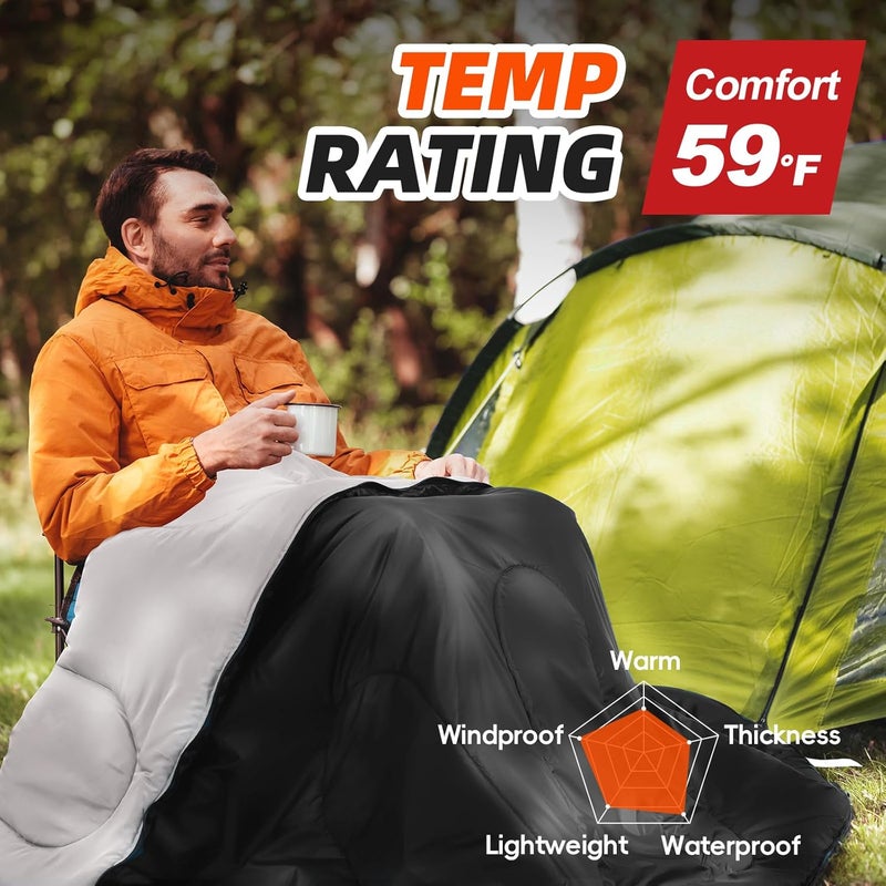 Mereza Sleeping Bags XL for Adults Cold Weather Mens Large Wide Sleeping Bag for Big and Tall Girls Boys with Compression Sack for Camping Backpacking Warm & Cool Weather - Image 2